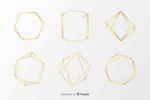 Free vector golden polygonal frame collection