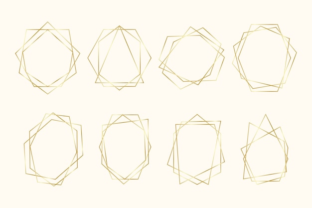 黄金の多角形フレームコレクション