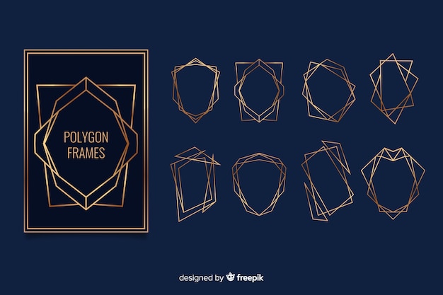 Golden polygonal frame collection