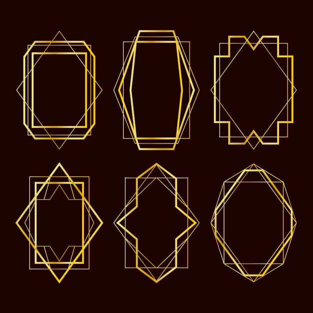 Golden polygonal frame collection