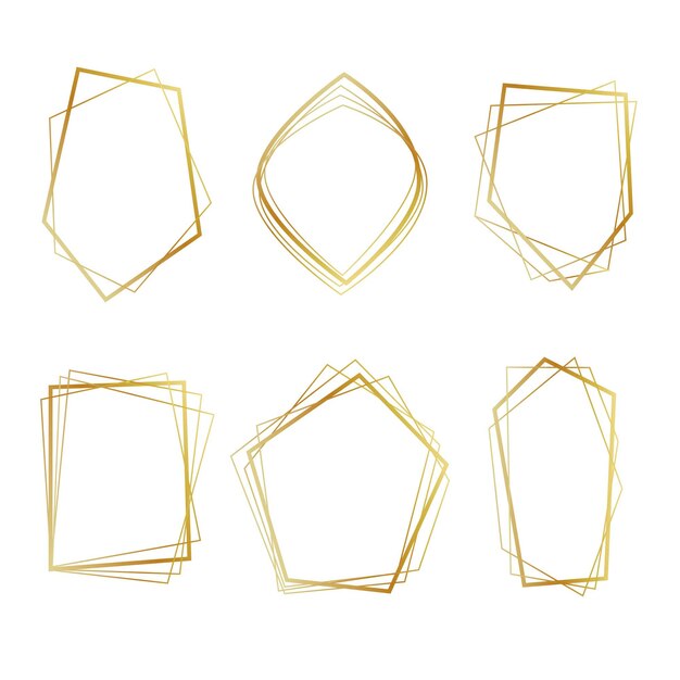 Golden polygonal frame collection