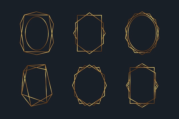 Golden polygonal frame collection