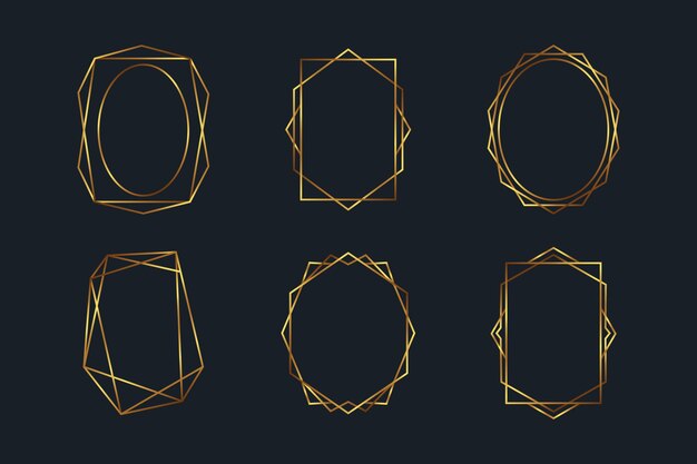 Golden polygonal frame collection