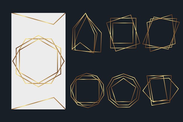Golden polygonal frame pack