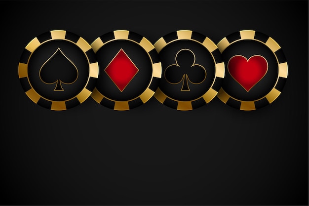 Free vector golden premium casino symbol chips