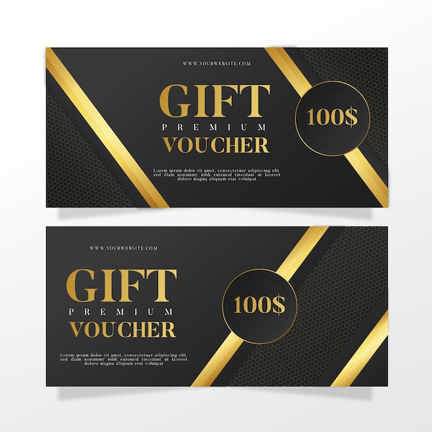 Free vector golden premium gift voucher template