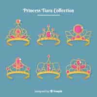 Free vector golden princess tiara collection