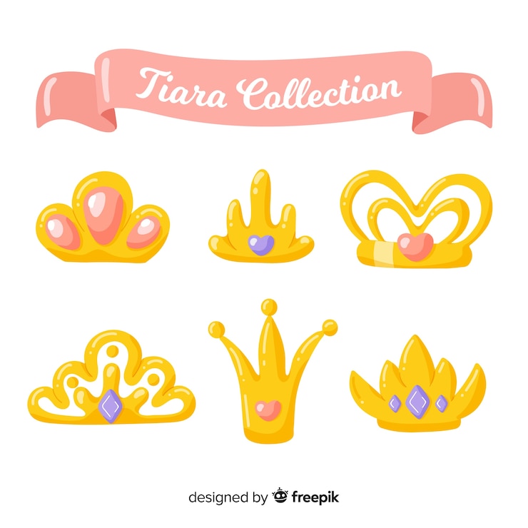 Free Vector golden princess tiara collection