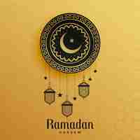 Free vector golden ramadan kareem greeting design