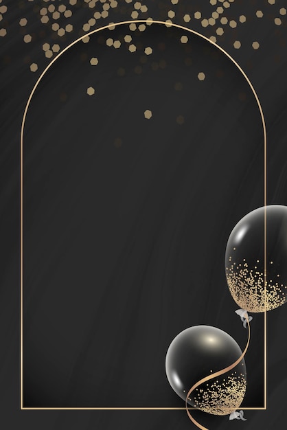 Golden rectangle balloons frame design vector