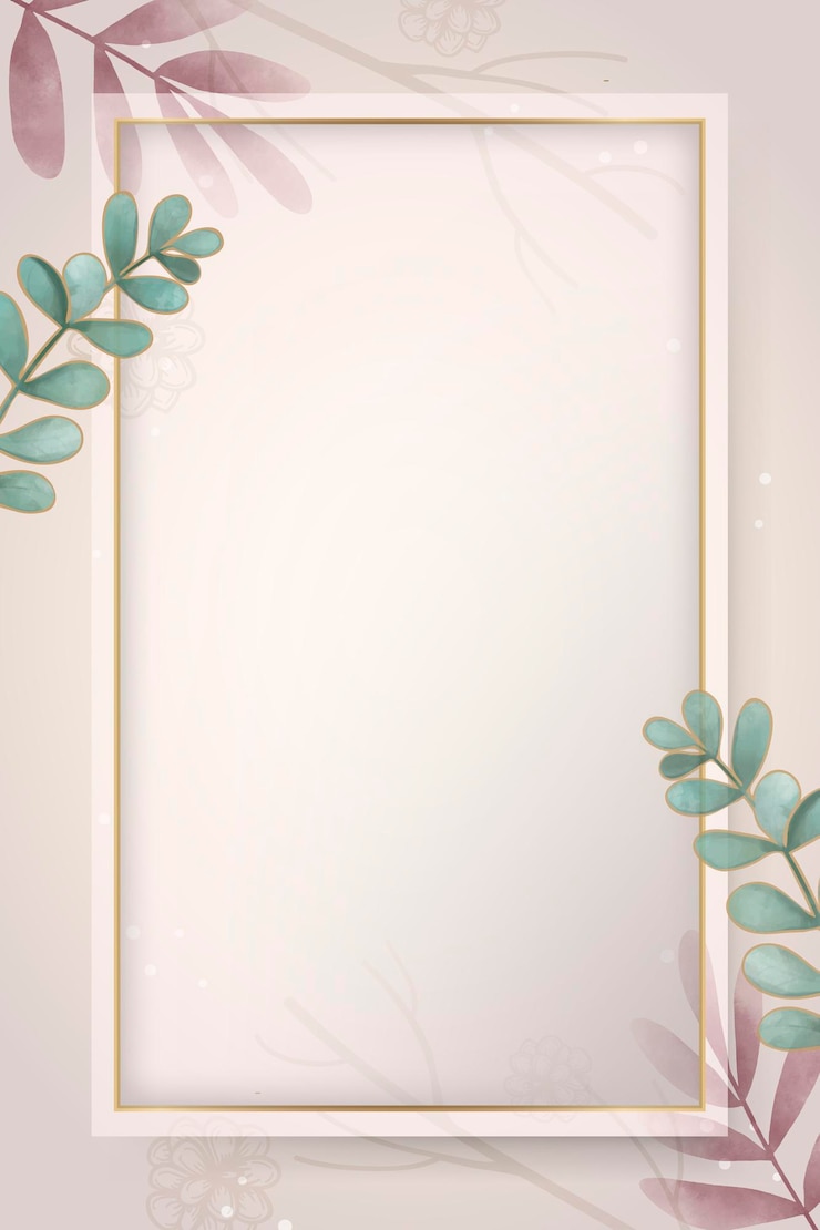 Free Vector golden rectangle leafy frame