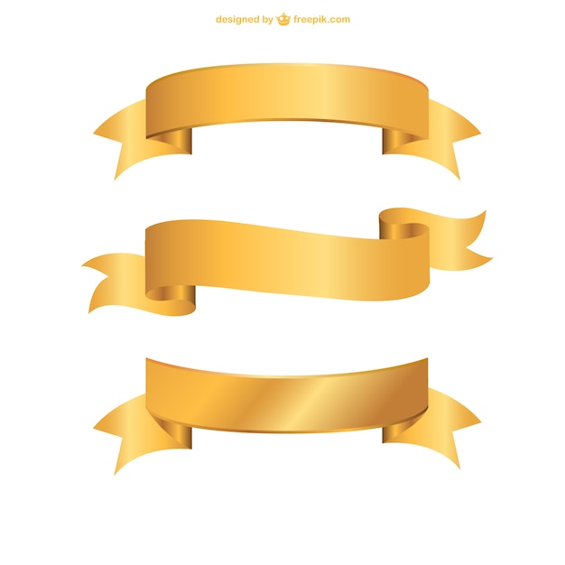 Free vector golden ribbons set