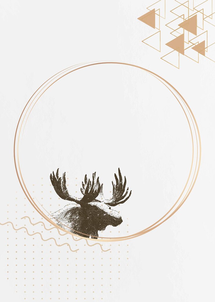 Free Vector golden round deer frame vector
