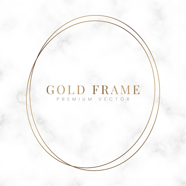 Golden round frame template vector