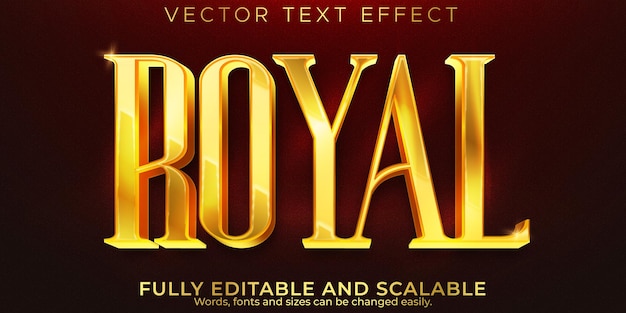 Golden royal text effect, editable luxury and elegant text style