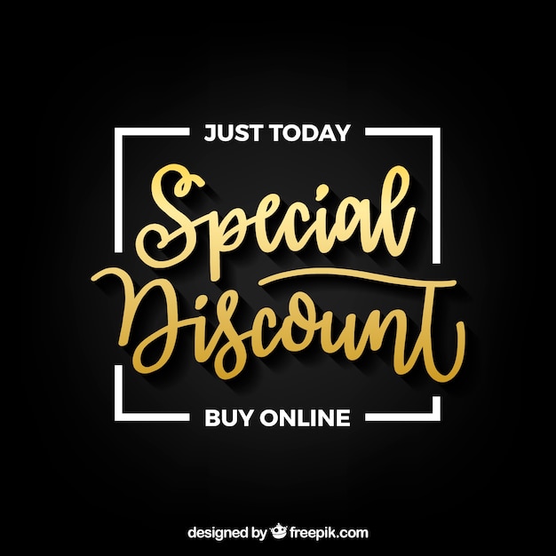 Golden sale background with lettering