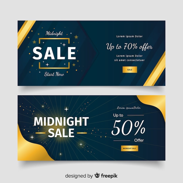 Golden sales banner template