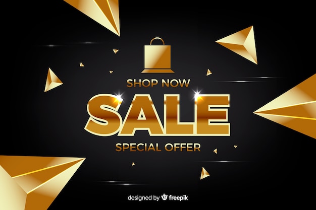 Free vector golden sales promotional banner template