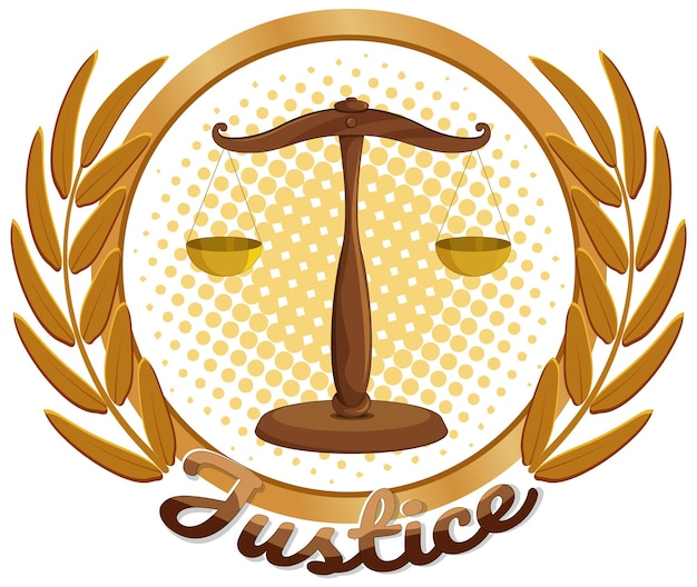 Free vector golden scales of justice emblem