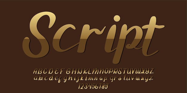 Golden Script Alphabet Font