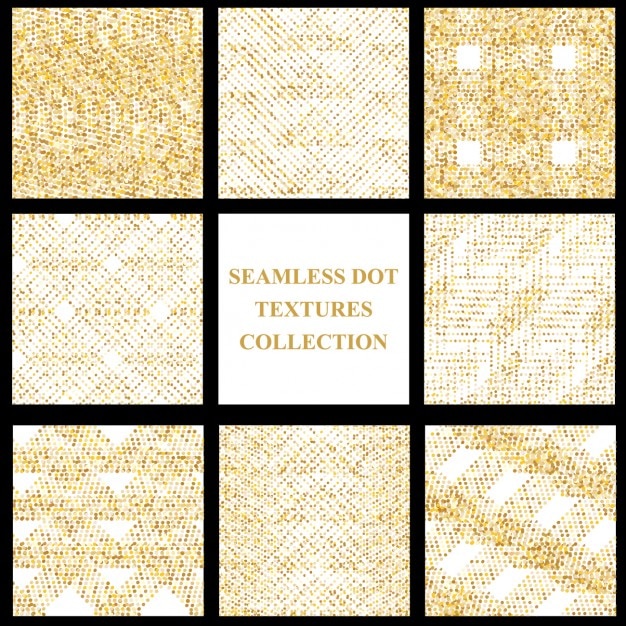 Free vector golden seamless dots textures collection