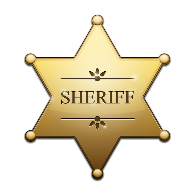 Free vector golden sheriff star isolated