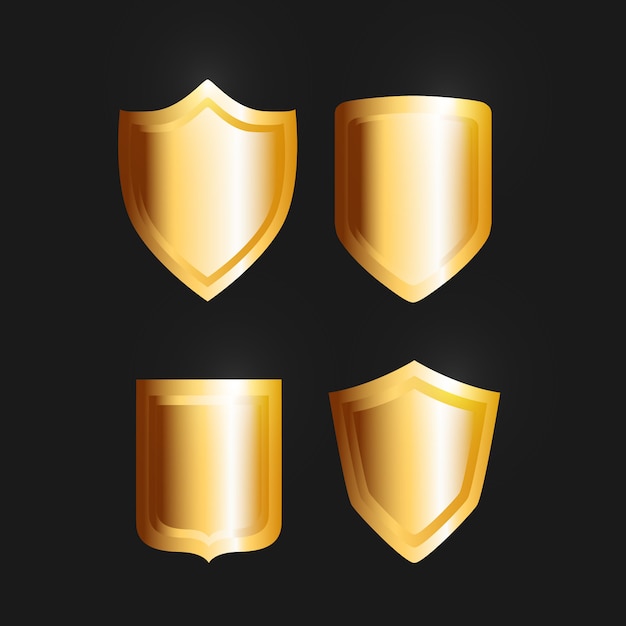 Free vector golden shields