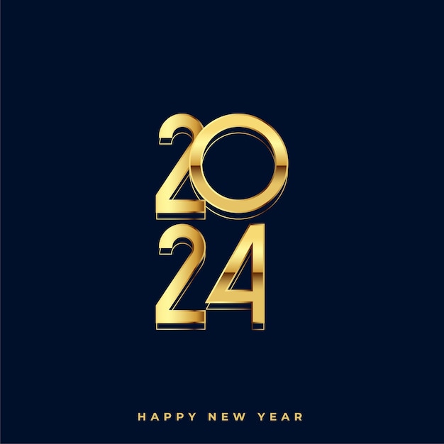 Free vector golden and shiny 2024 new year eve background design vector