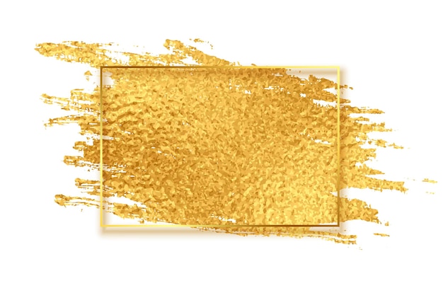 Free vector golden shiny paint brush stroke texture background
