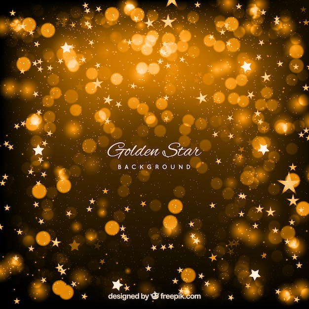 黄金の輝く星の背景のデザイン