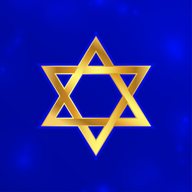 Free vector golden and shiny star of david religious background design