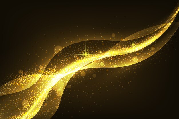 Golden shiny wave background