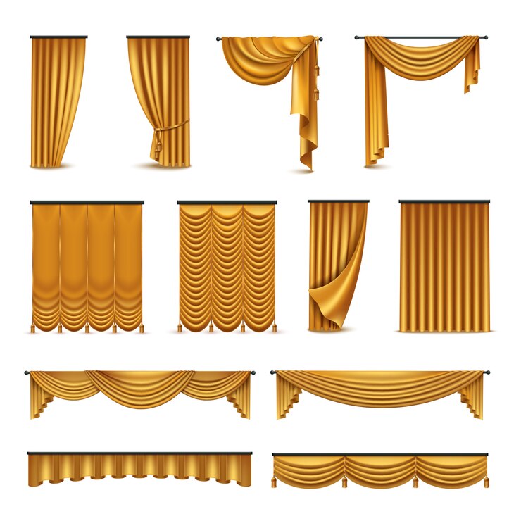 मुफ़्त वेक्टर golden silk velvet luxury curtains