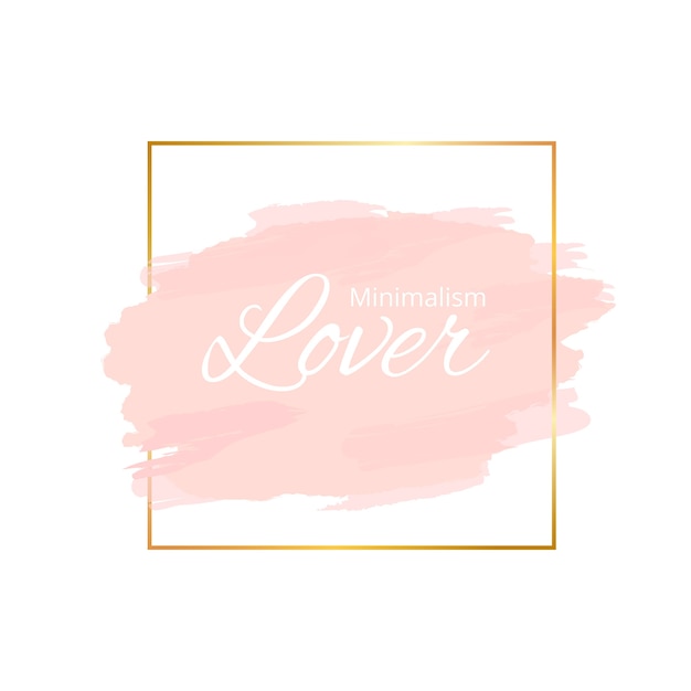 Free vector golden simple frame with watercolor stain