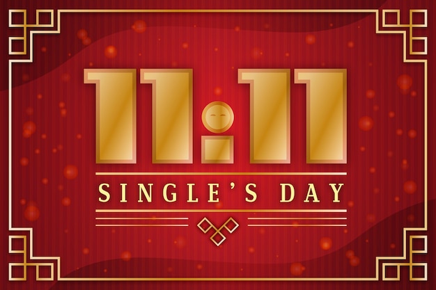 Golden singles day concept