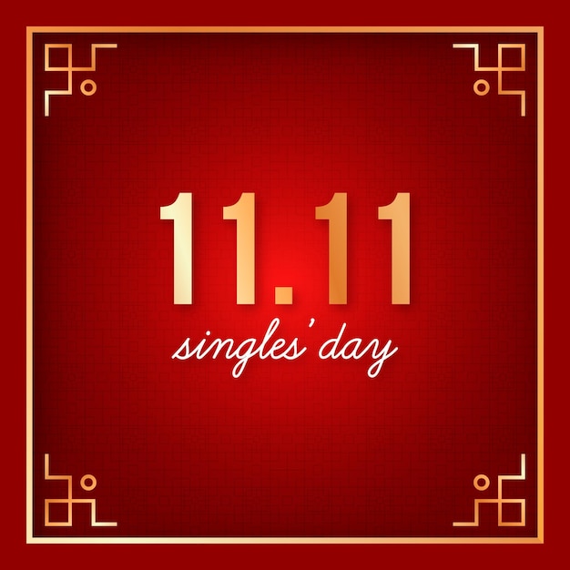 Golden singles day concept