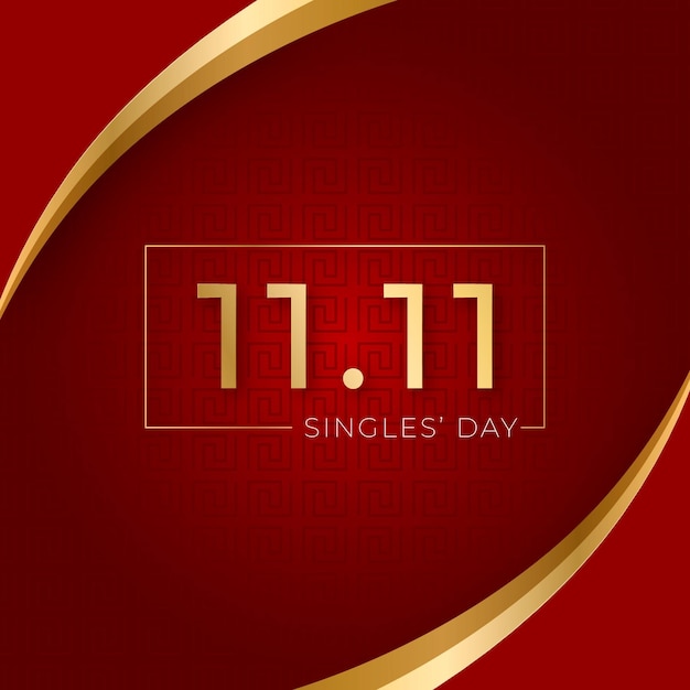 Free vector golden singles day concept