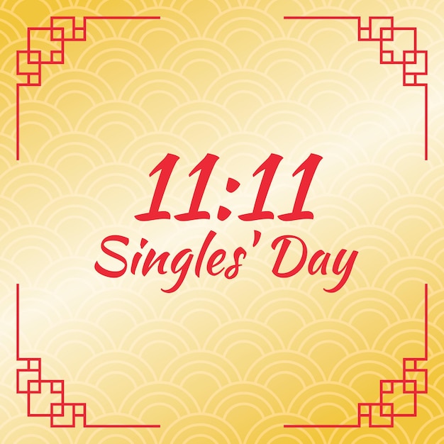 Golden singles day concept