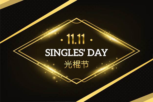 Golden singles day concept