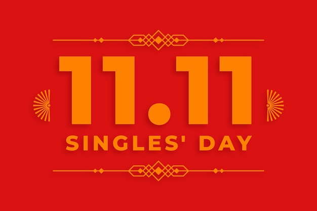 Golden singles day concept