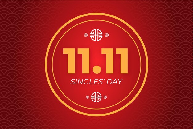 Golden singles day concept