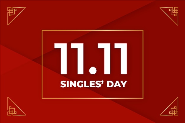 Golden singles day concept