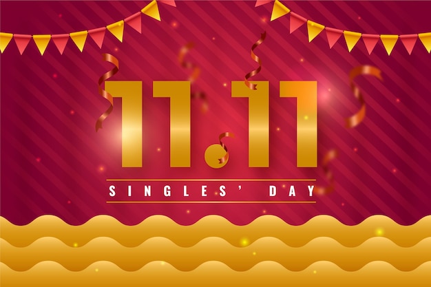 Golden singles day concept