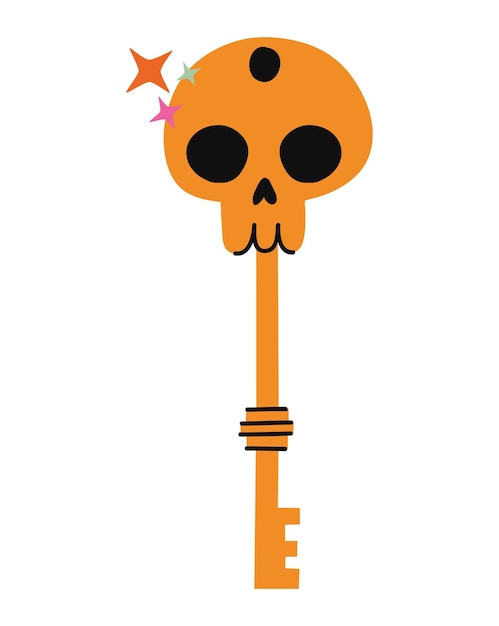 Free vector golden skull key