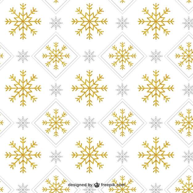 Free vector golden snowflake pattern