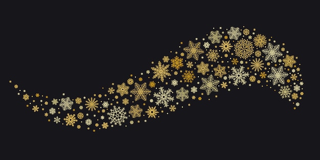 Golden snowflake wave