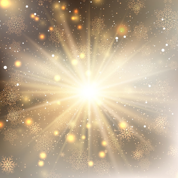 Free vector golden snowflakes background