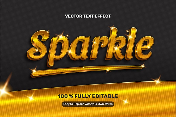Free Vector golden sparkle text effect