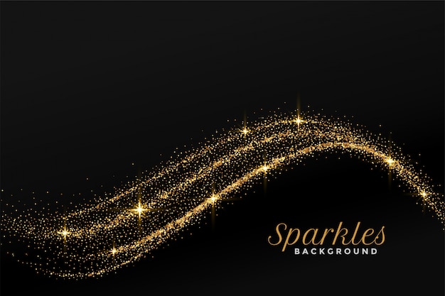 Free vector golden sparkles flowing in wave