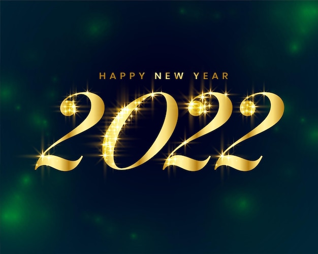 Бесплатное векторное изображение Золотое игристое празднование 2022 года желает дизайн карты